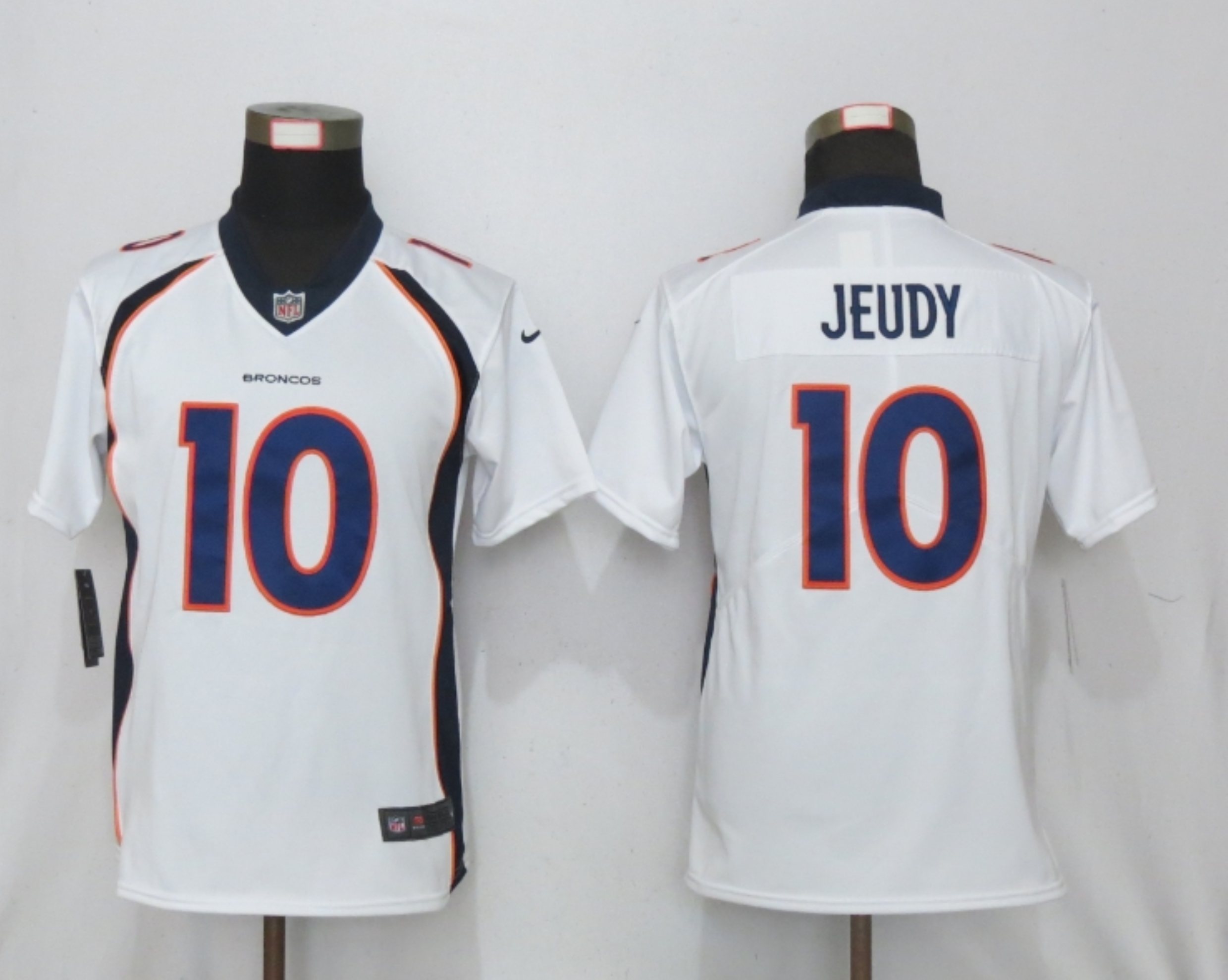 Women NEW Nike Denver Broncos #10 Jeudy Nike White Alternate Vapor Elite Playe->women nfl jersey->Women Jersey